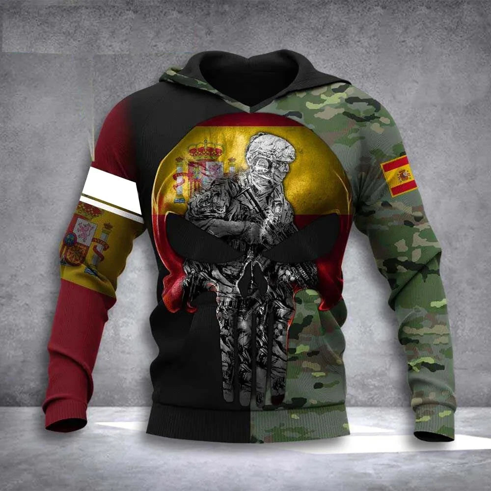 Men's Military Camo Skull Hoodie - Alternative Army Style