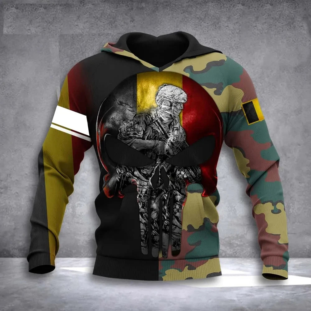 Men's Military Camo Skull Hoodie - Alternative Army Style