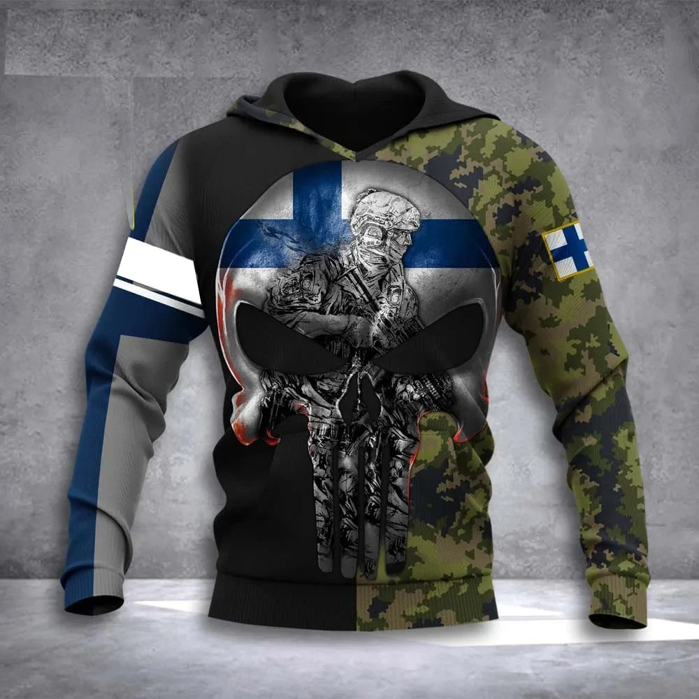 Men's Military Camo Skull Hoodie - Alternative Army Style