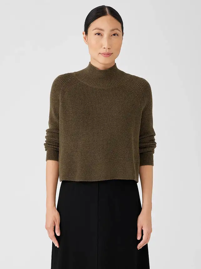 MERINO CROPPED TURTLENECK TOP