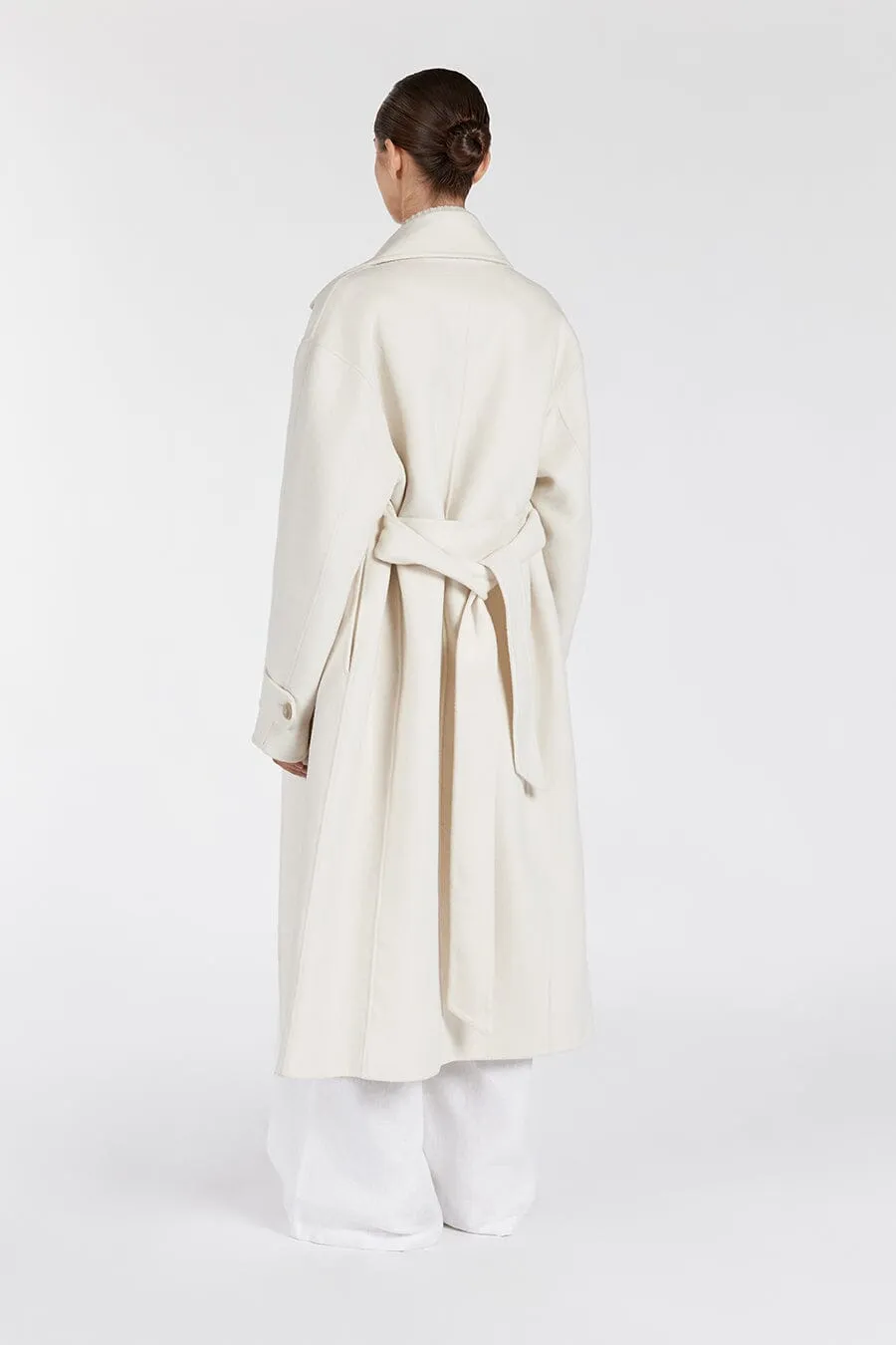 MILES CREAM WOOL WRAP COAT