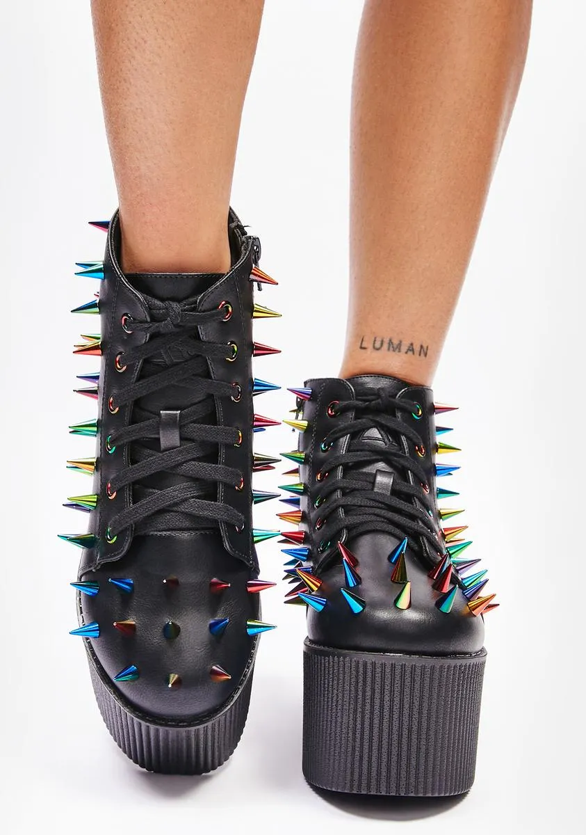 Multi Kaos Lo Spike Platform Sneakers-