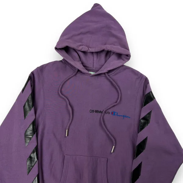 Off-White x Champion Arrows Purple Hoodie