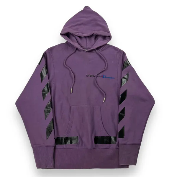 Off-White x Champion Arrows Purple Hoodie