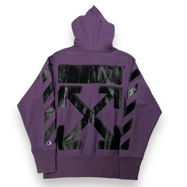 Off-White x Champion Arrows Purple Hoodie