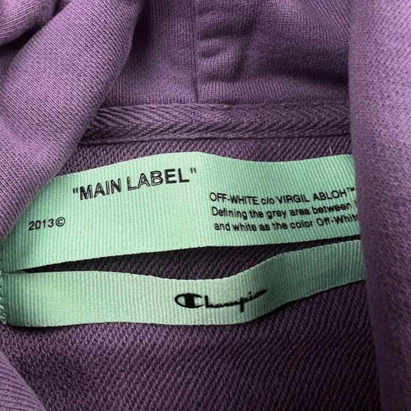 Off-White x Champion Arrows Purple Hoodie