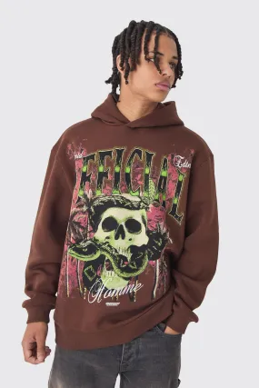 Oversized Official Skull Large Scale Graphic Hoodie