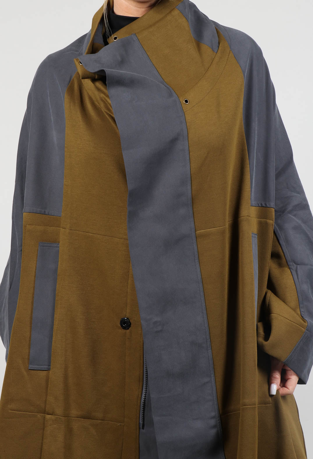 Oversized Panel Coat in Grey