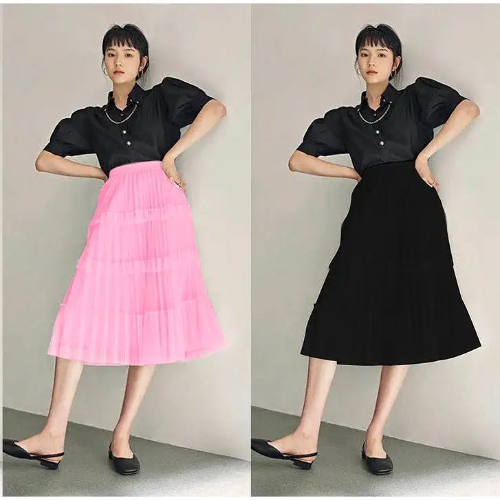 Patchwork Plain Tulle Skirts