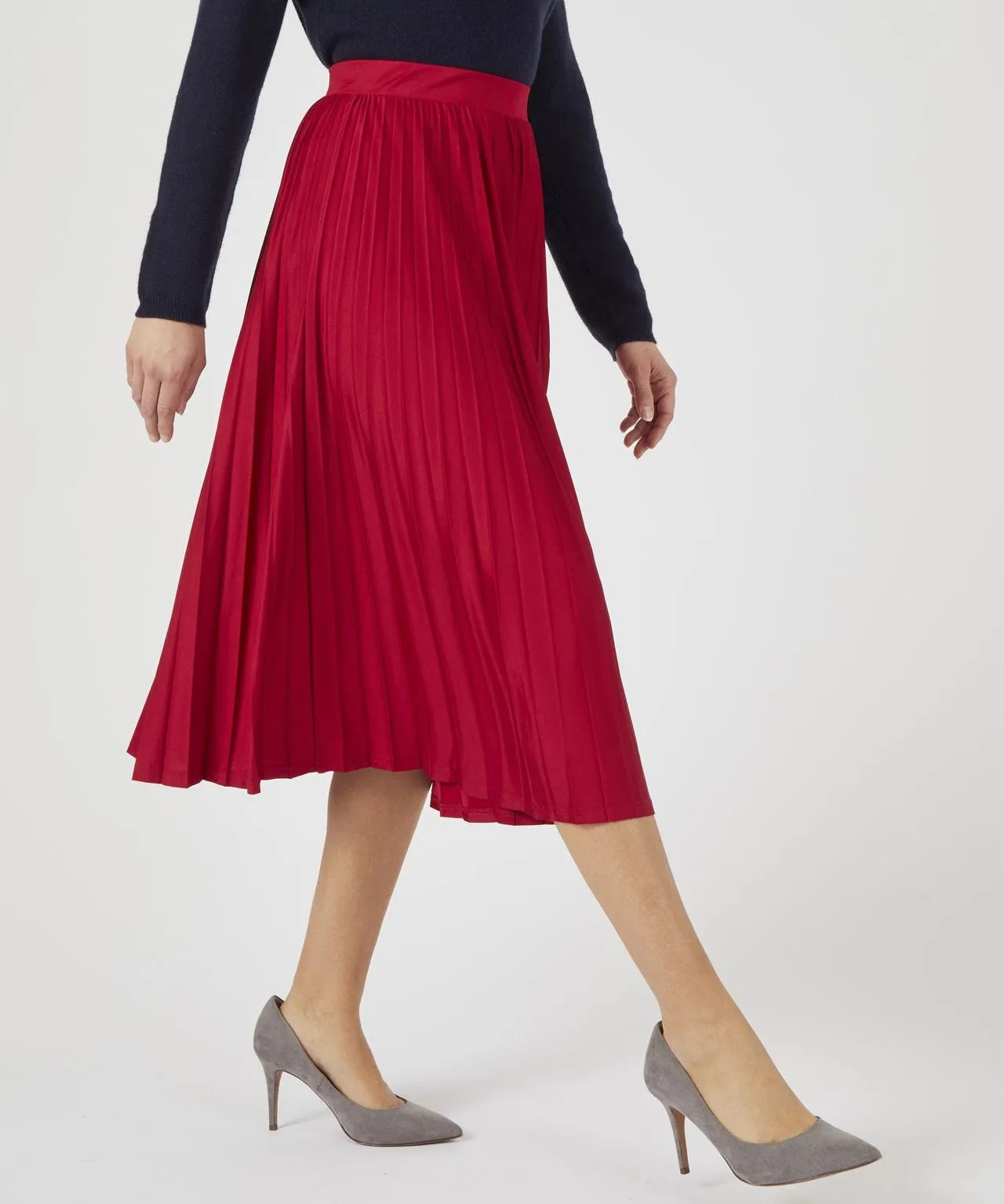 Pleated Jersey Skirt