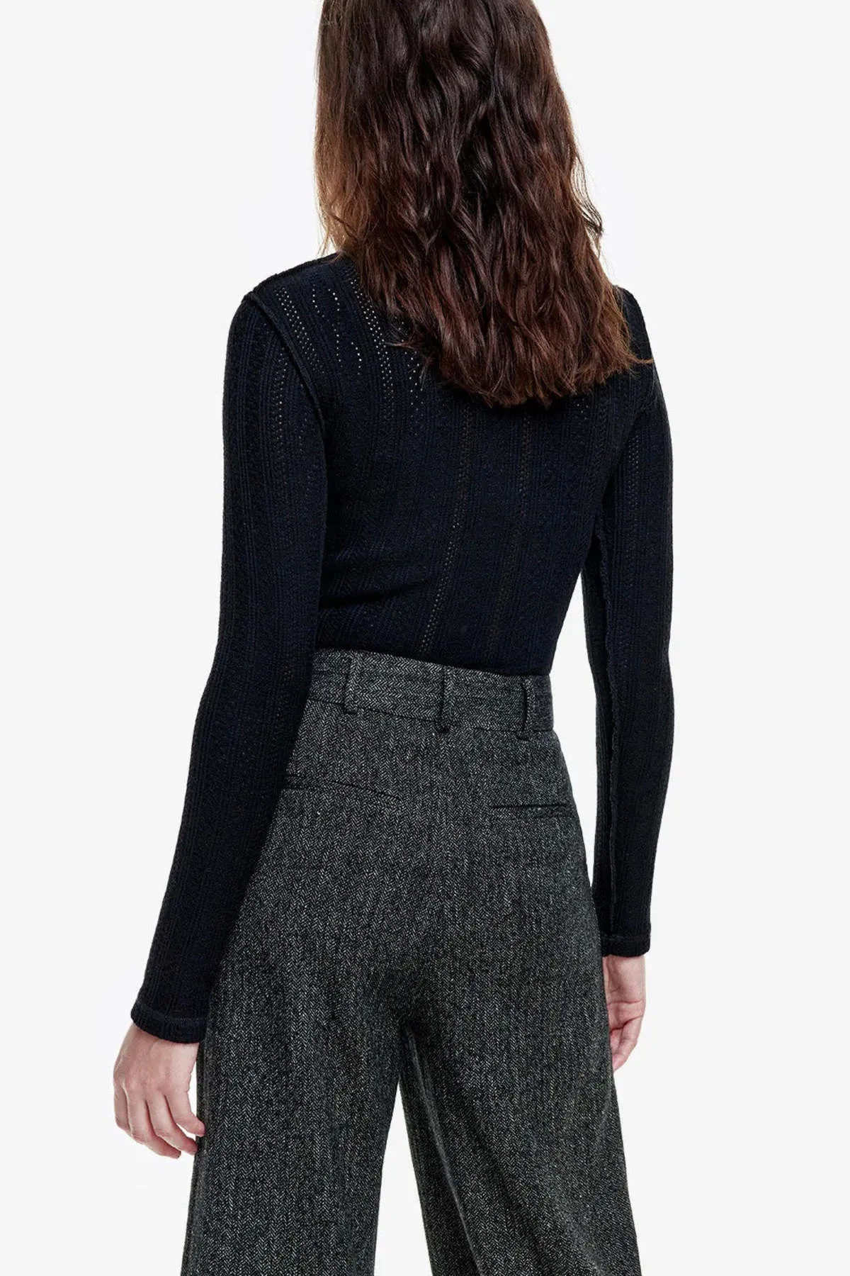 Pointelle Knit Turtleneck