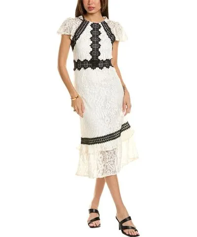 Rachel Parcell Lace Flutter Midi Dress