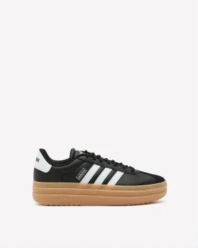 Regular Width, Black Leather Court Sneaker - adidas