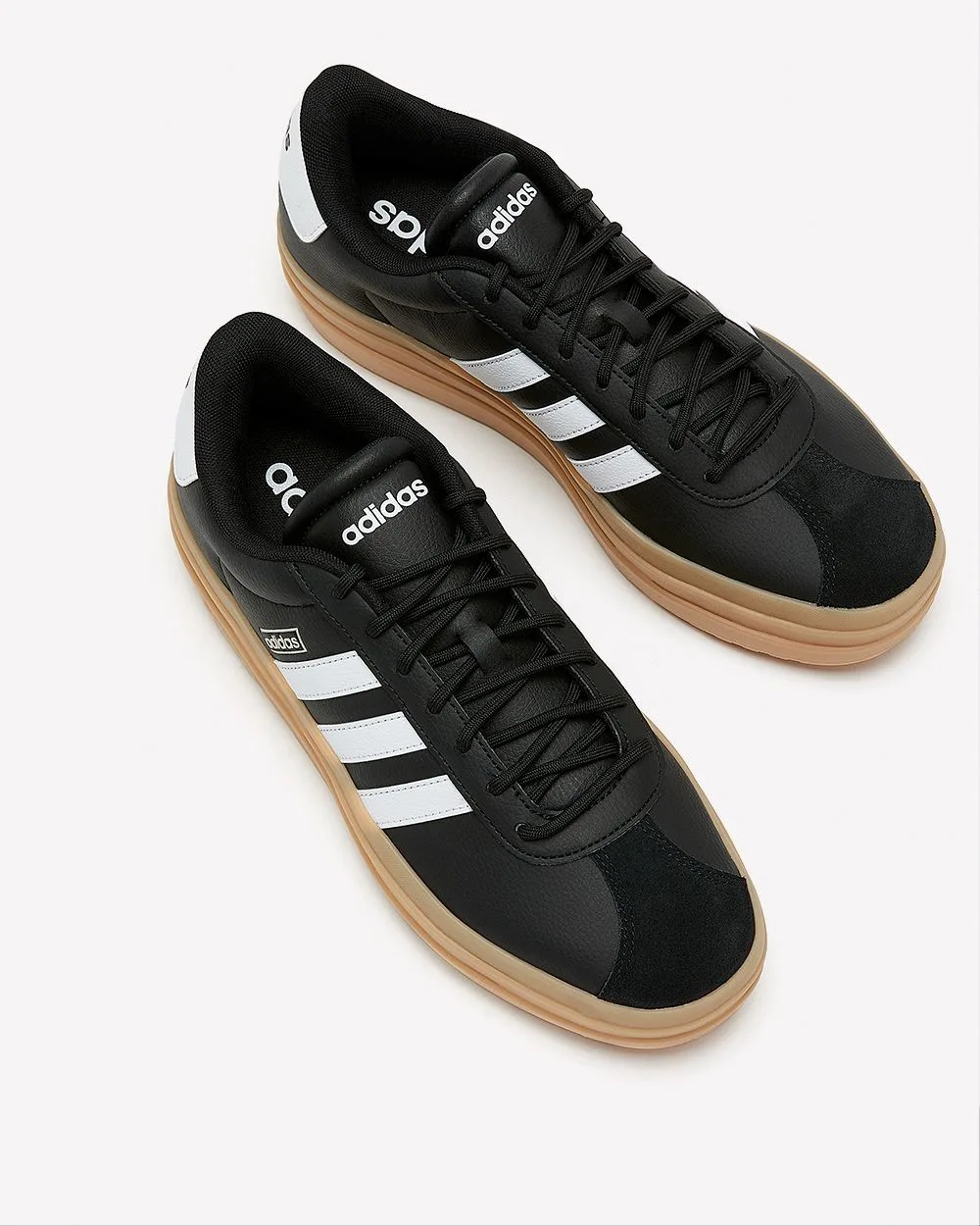 Regular Width, Black Leather Court Sneaker - adidas