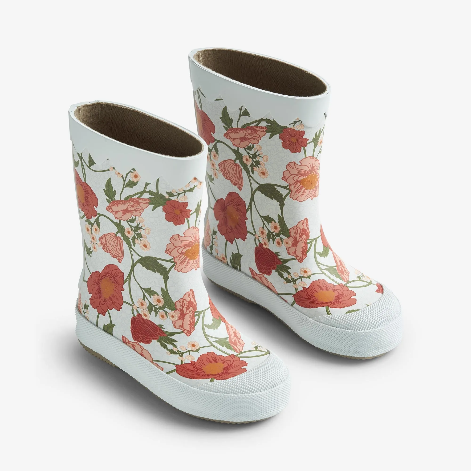 Rubber Boot Muddy Print Wavy - blue flowers