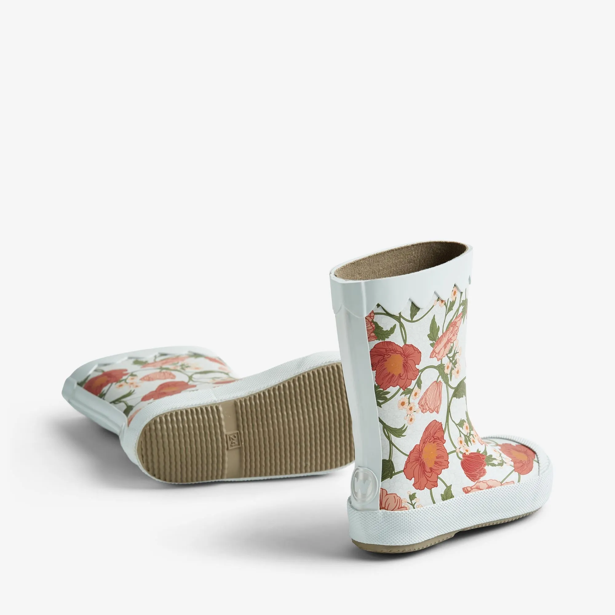 Rubber Boot Muddy Print Wavy - blue flowers