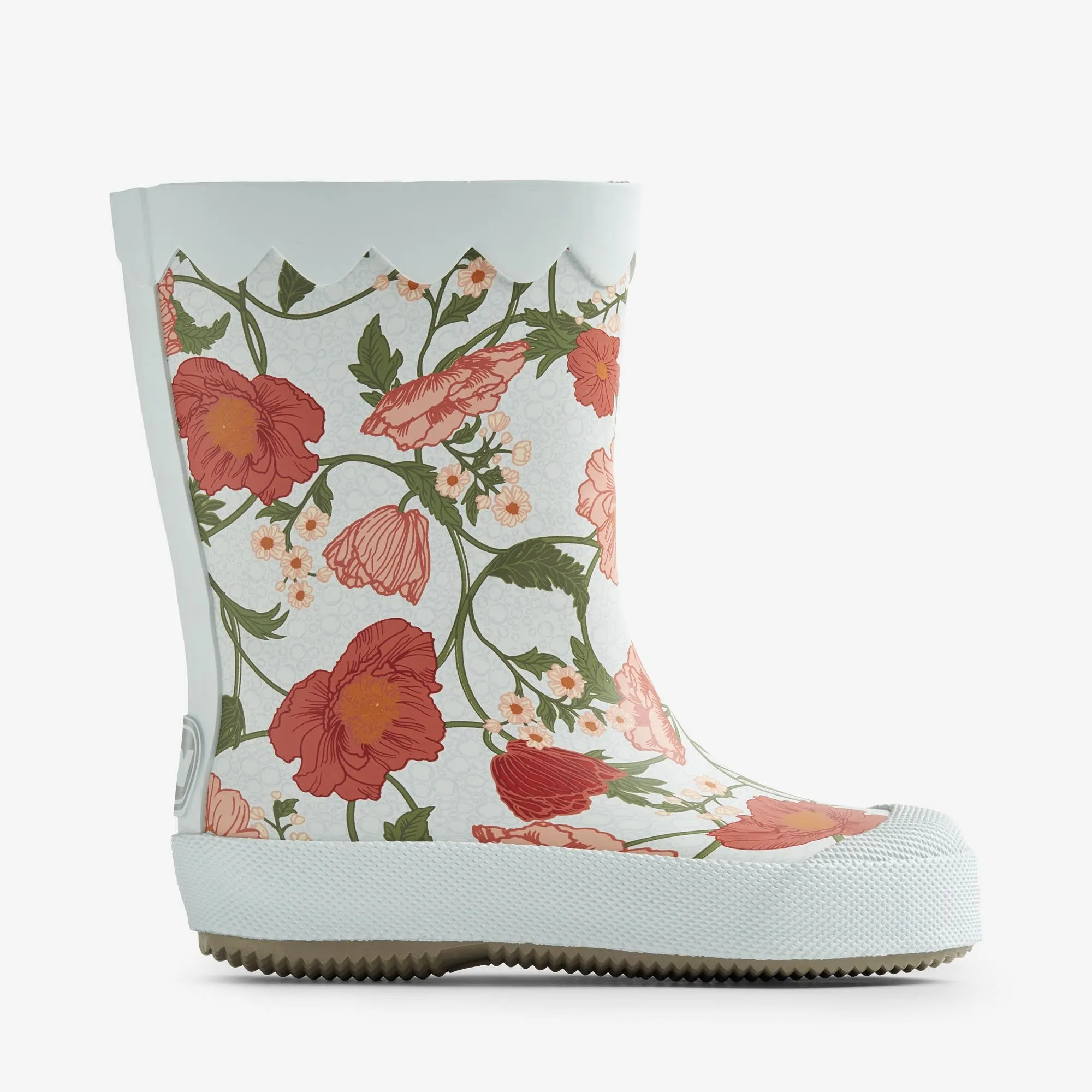 Rubber Boot Muddy Print Wavy - blue flowers