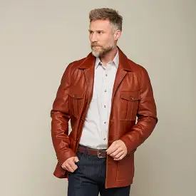 Safari Leather Jacket :: Cognac