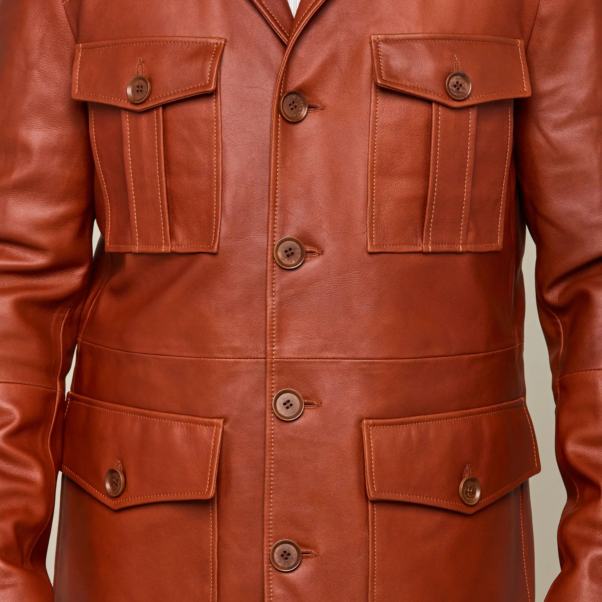 Safari Leather Jacket :: Cognac