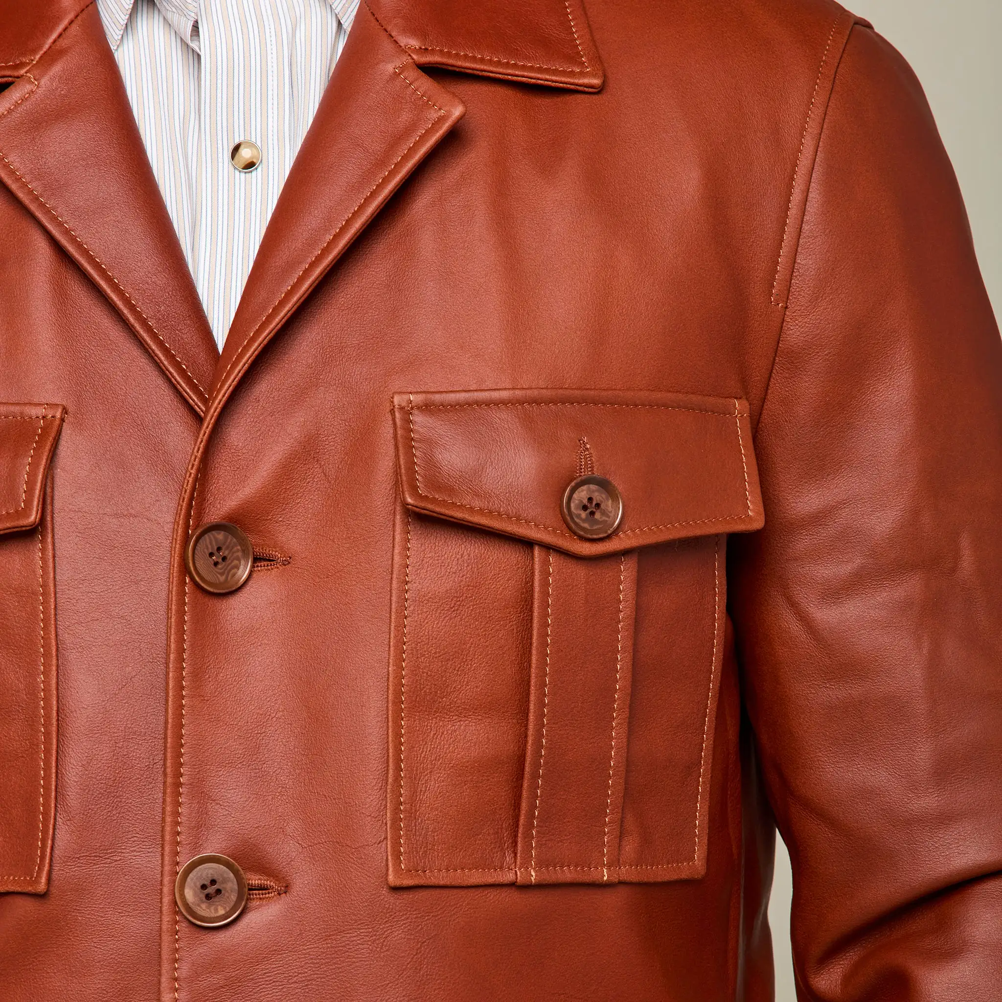 Safari Leather Jacket :: Cognac