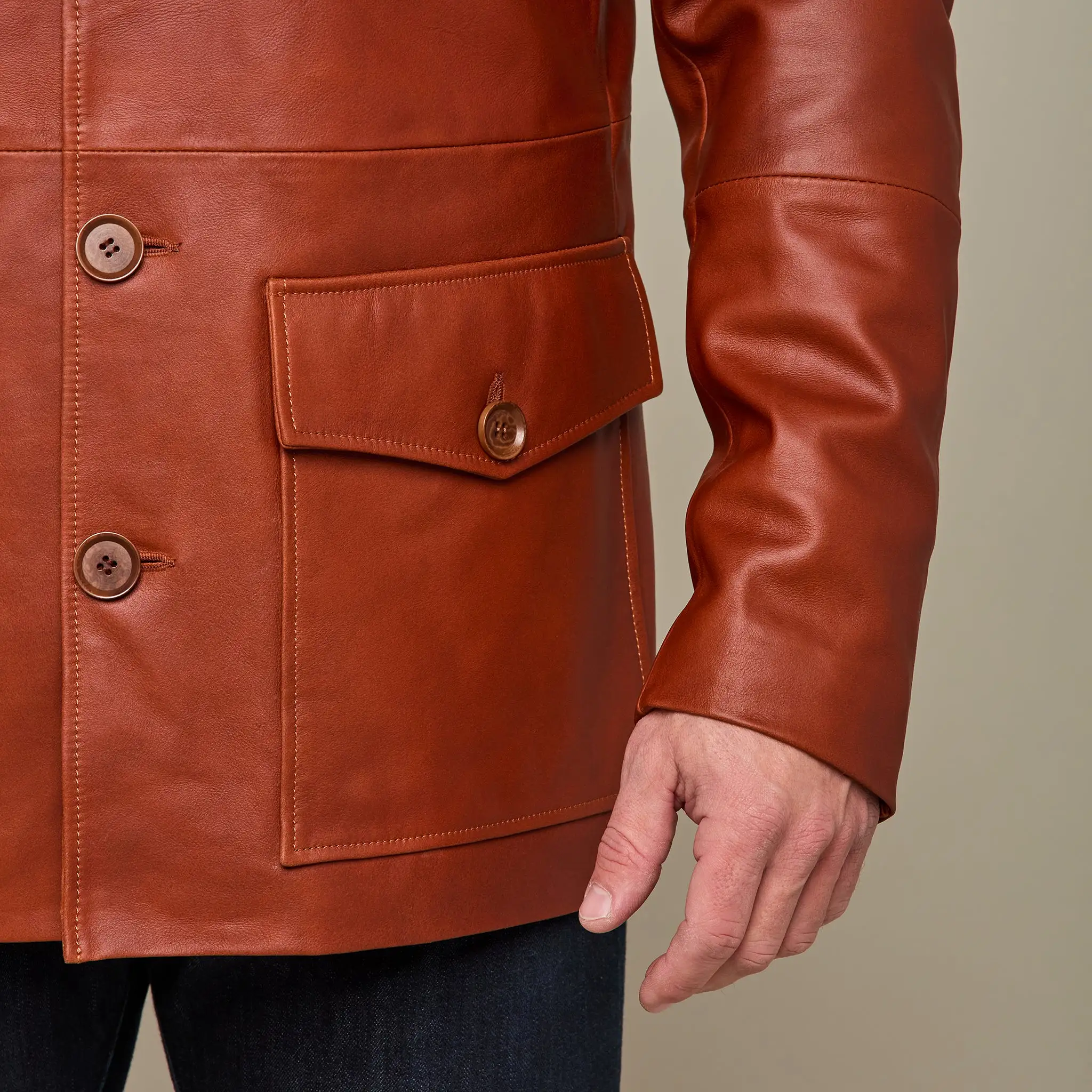 Safari Leather Jacket :: Cognac