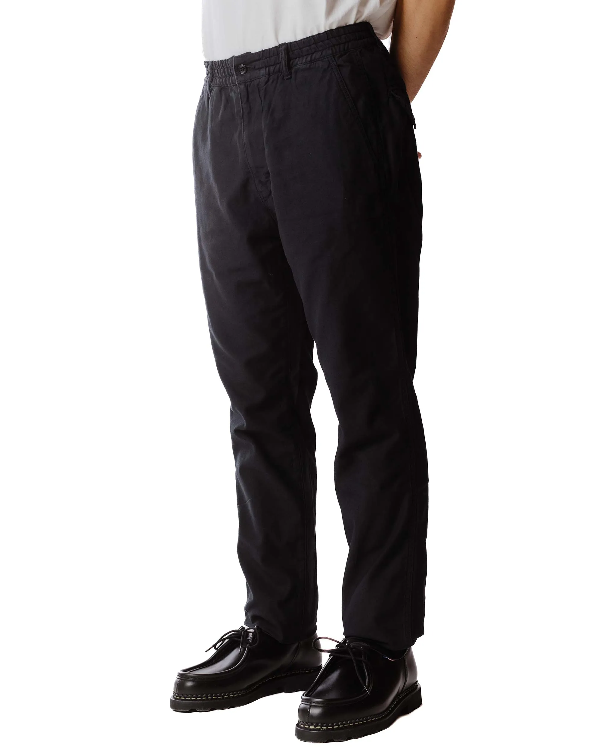 Sage de Cret Cotton/Linen Satin Back Crepe Tapered Pants Black