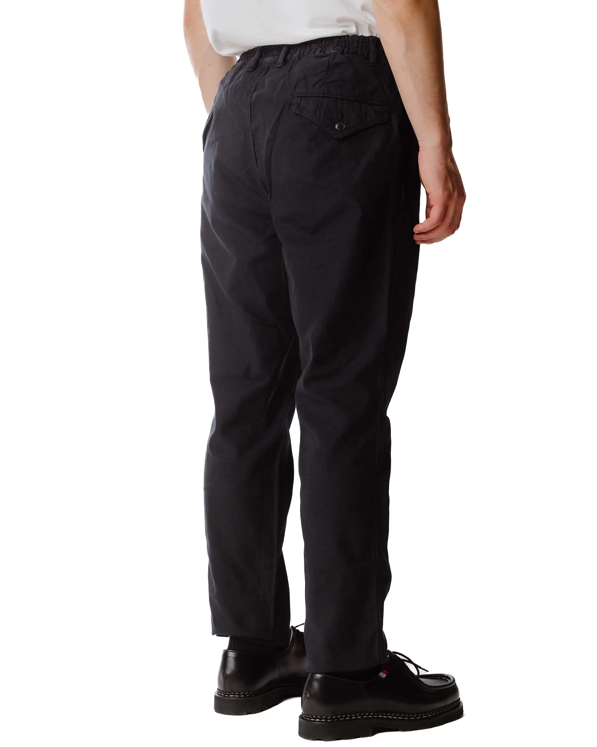 Sage de Cret Cotton/Linen Satin Back Crepe Tapered Pants Black