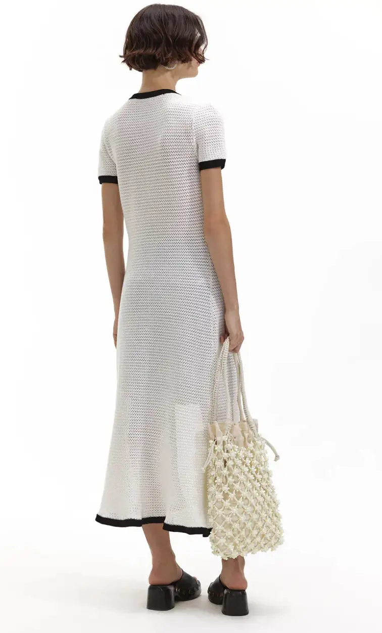 Self-portrait - Crochet Midi Dress - White