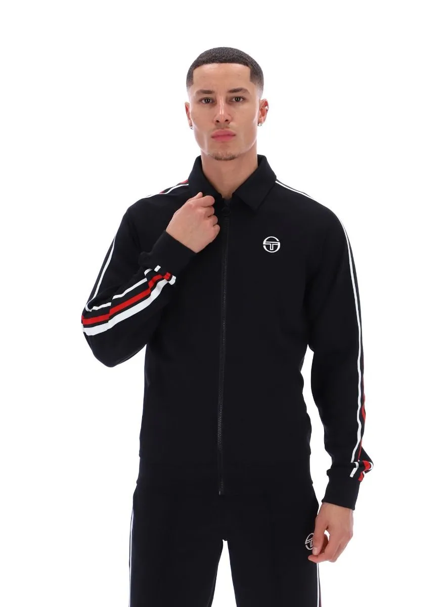 Sergio Tacchini Renshaw Tape Track Jacket Black