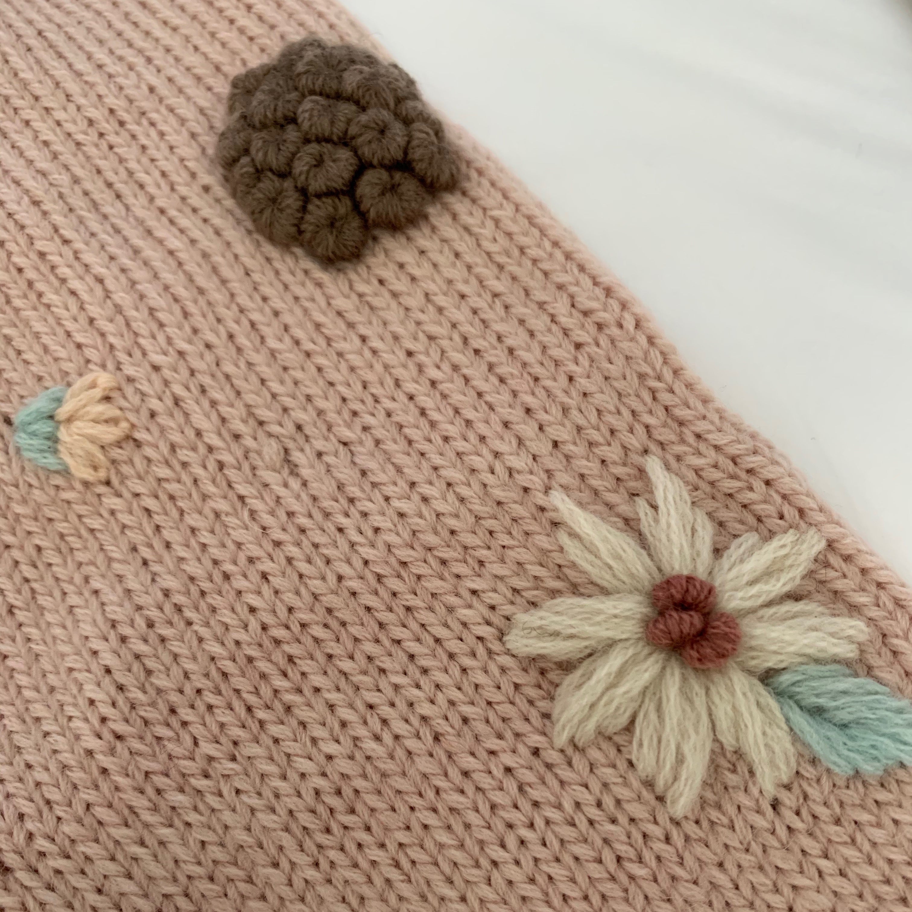 Shirley Bredal Merino Wool Pale Pink Floral Jumper: 2 & 8 Years