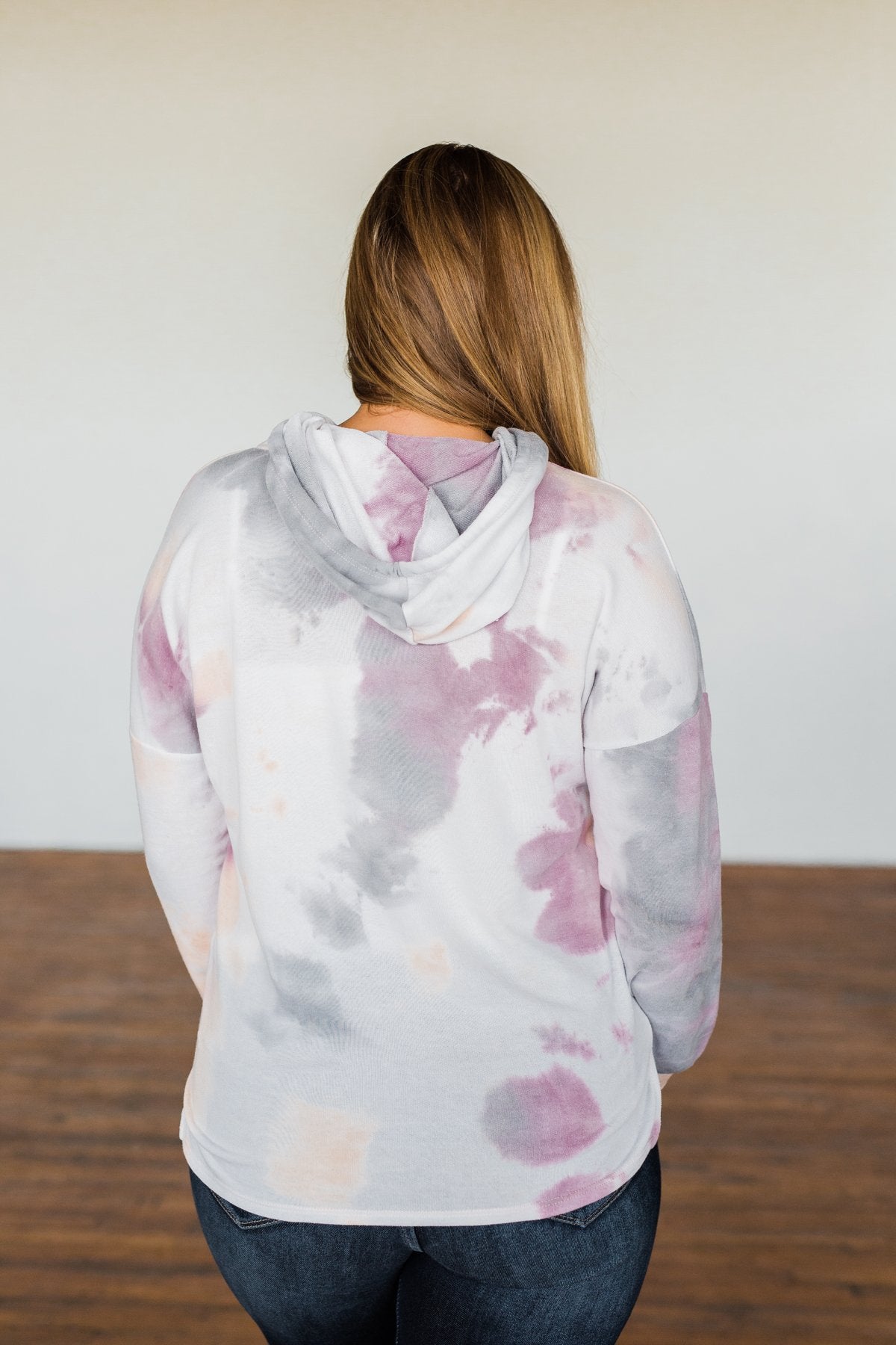 Show Me Some Love Tie Dye Hoodie- Orchid, Grey, Light Orange