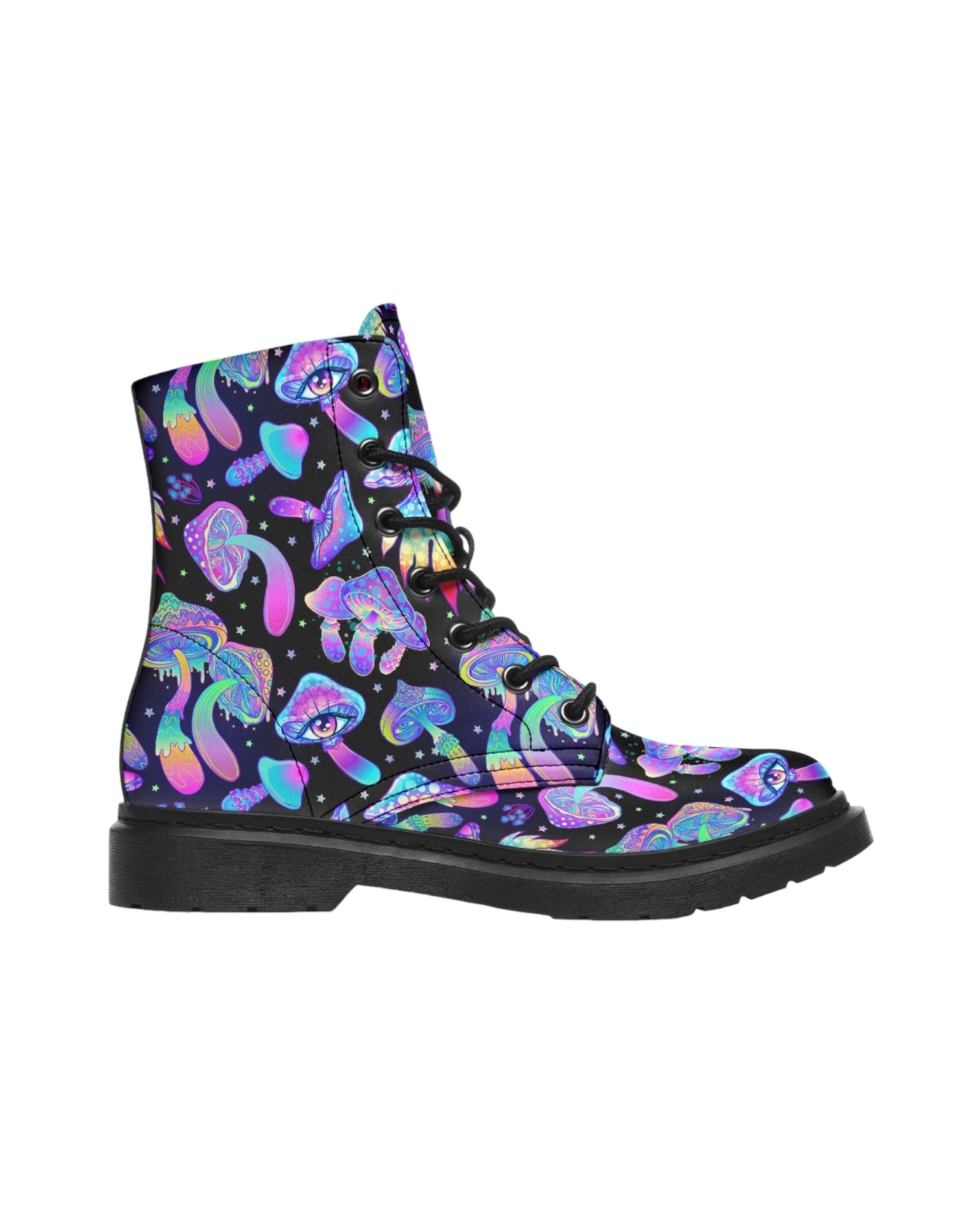 Shroomin Black Combat Festival Boots