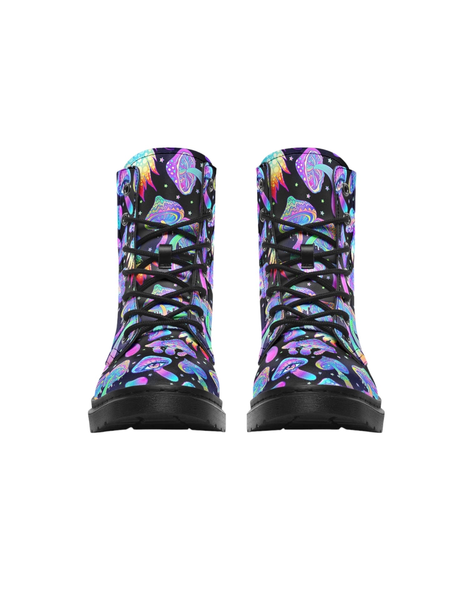 Shroomin Black Combat Festival Boots