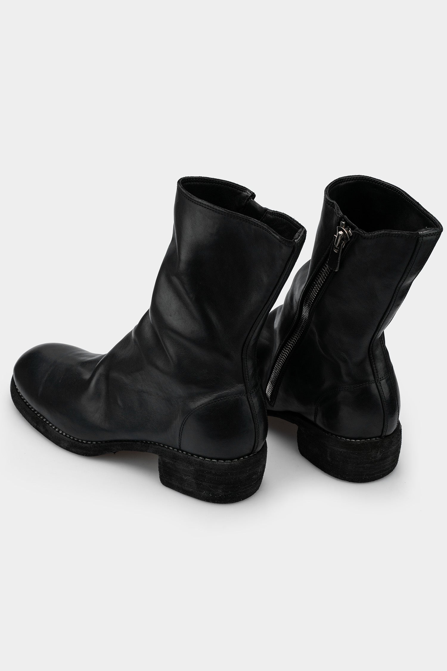 Side zip mid-top leather boots | 798LZX