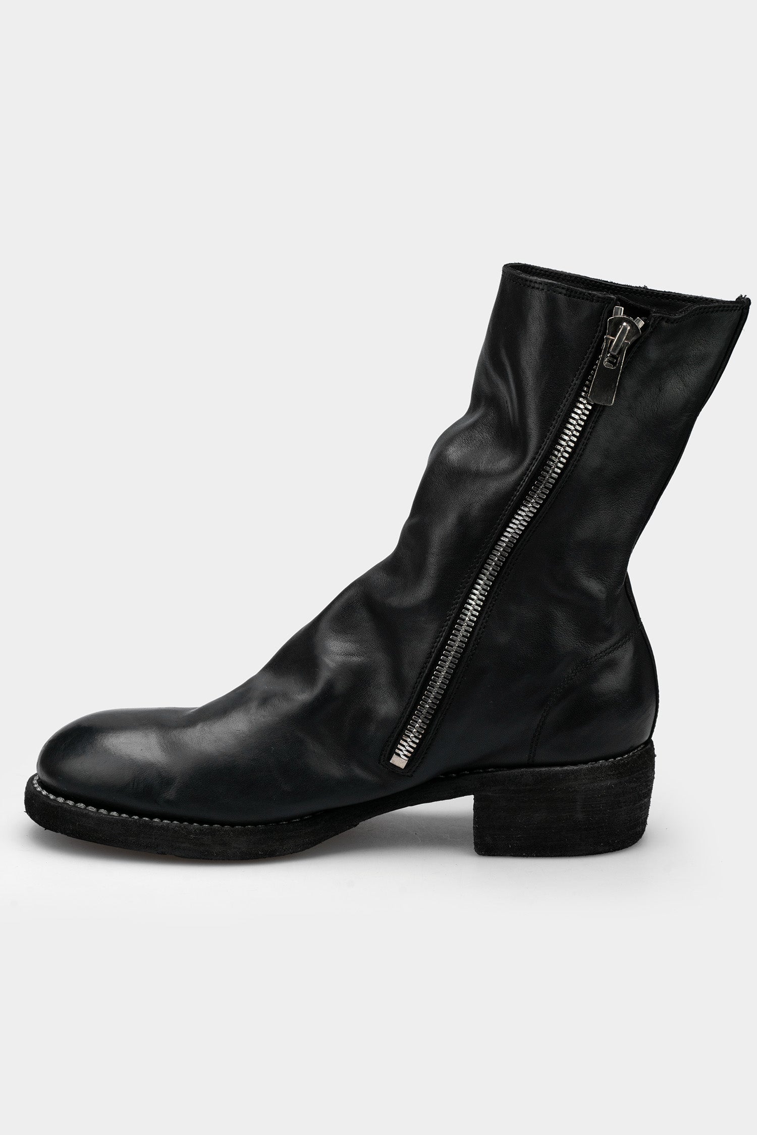 Side zip mid-top leather boots | 798LZX