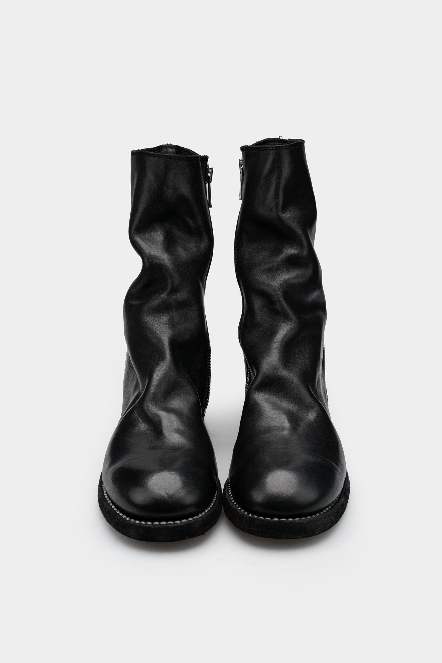 Side zip mid-top leather boots | 798LZX