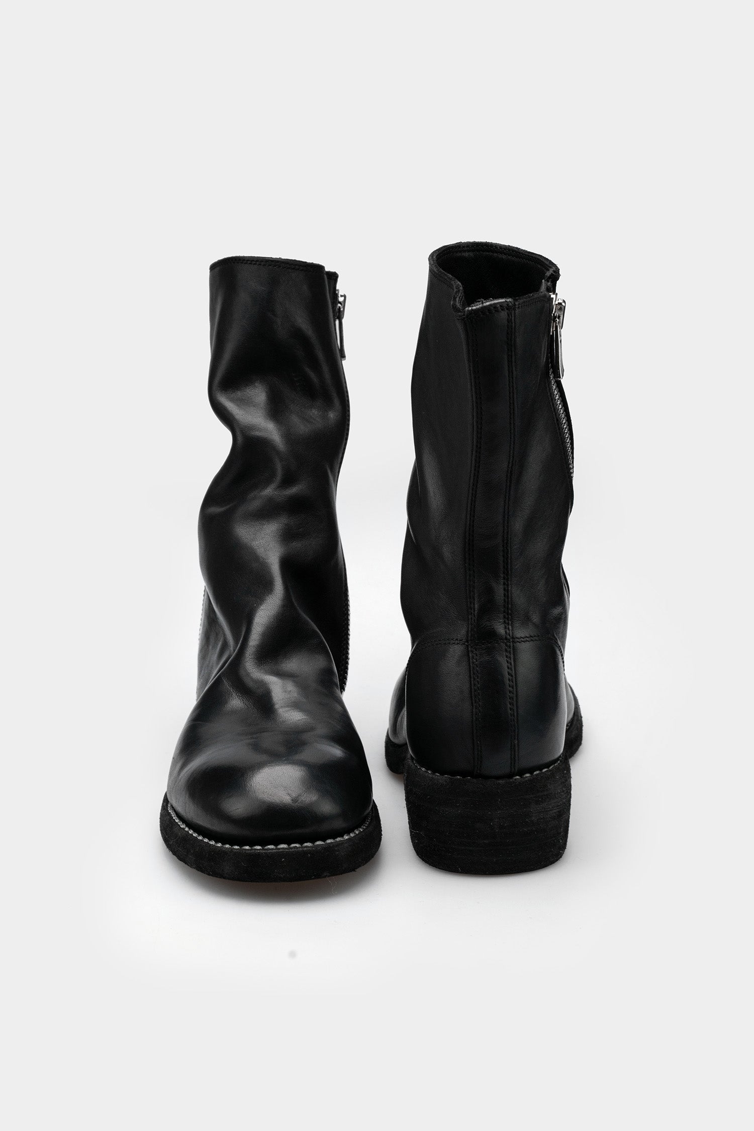 Side zip mid-top leather boots | 798LZX