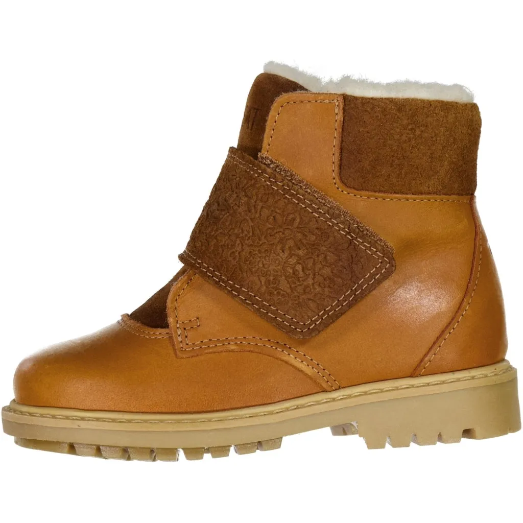 Sigge Print Velcro Boot - cognac