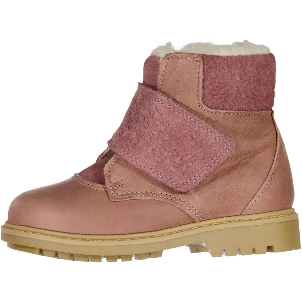 Sigge Print Velcro Boot - wood rose