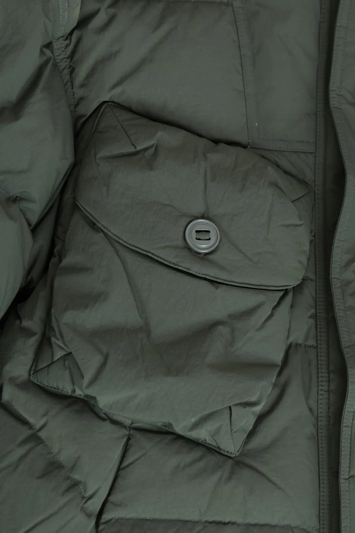 Smock Puffer Down Parka - Dark Green