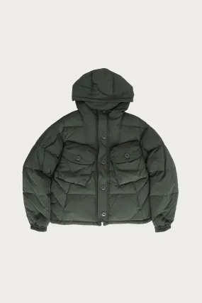 Smock Puffer Down Parka - Dark Green