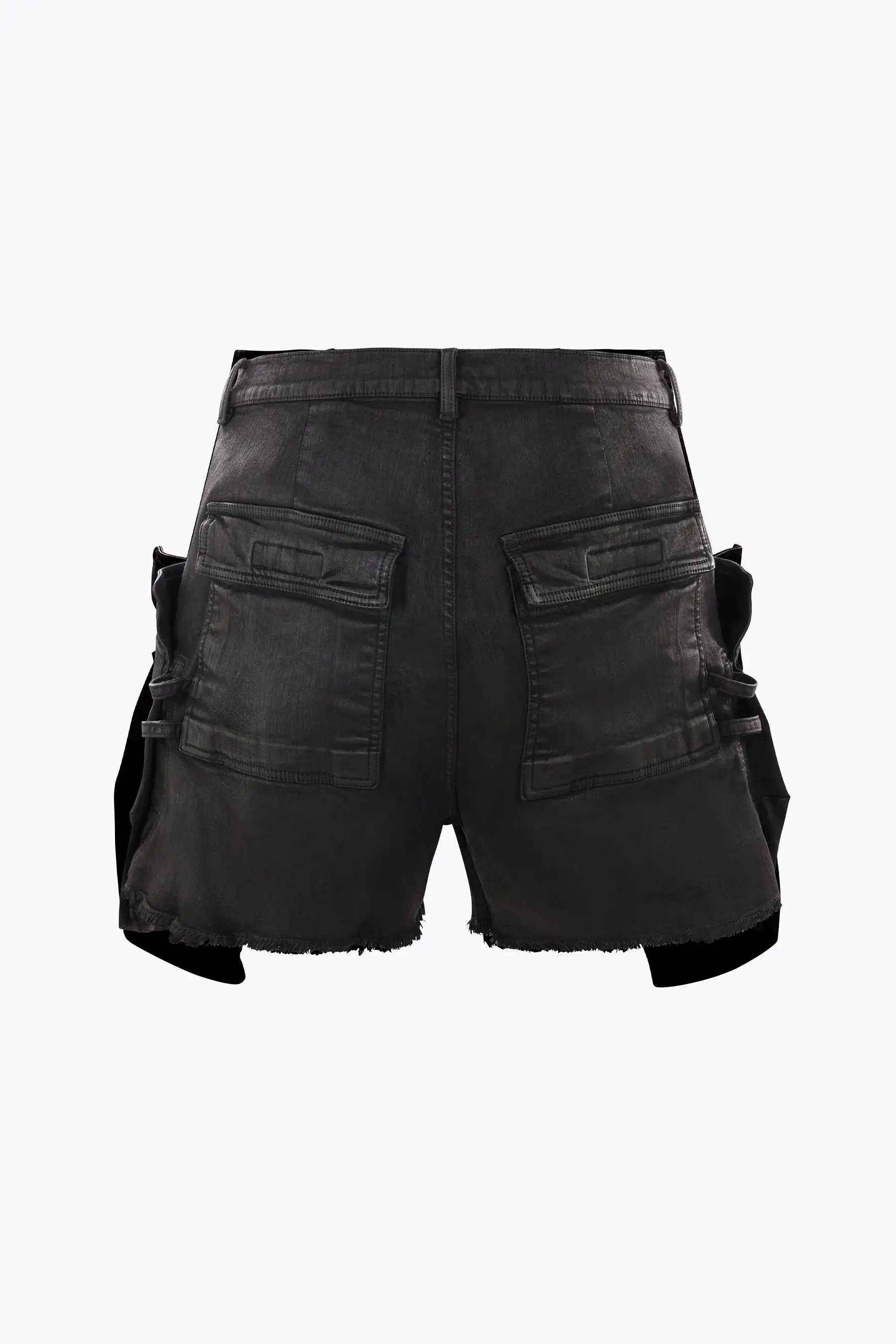 Stefan waxed denim short pants