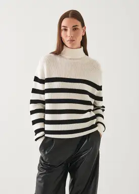 STRIPED BOYFRIEND TURTLENECK