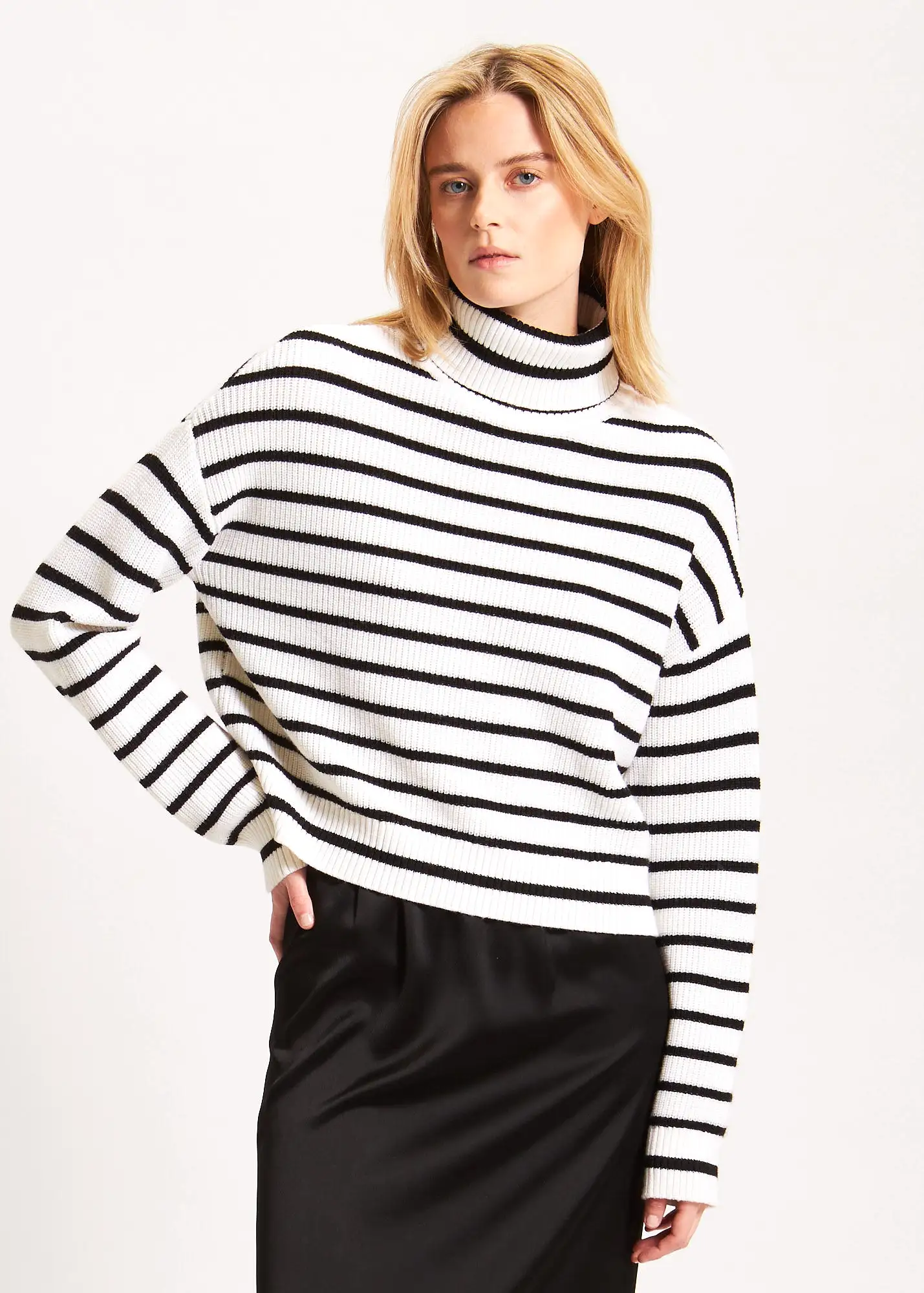 STRIPED TURTLENECK