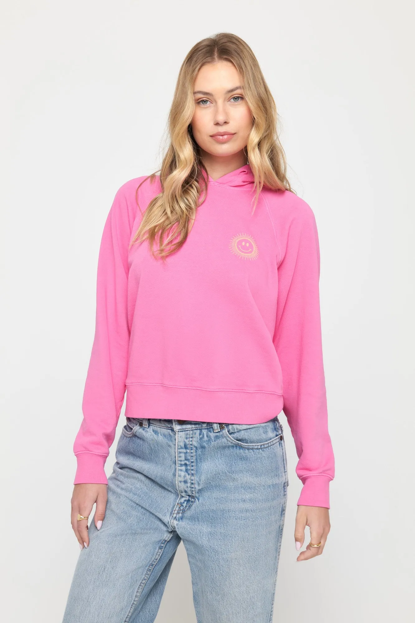 Sun Smiley Harper Crop Hoodie