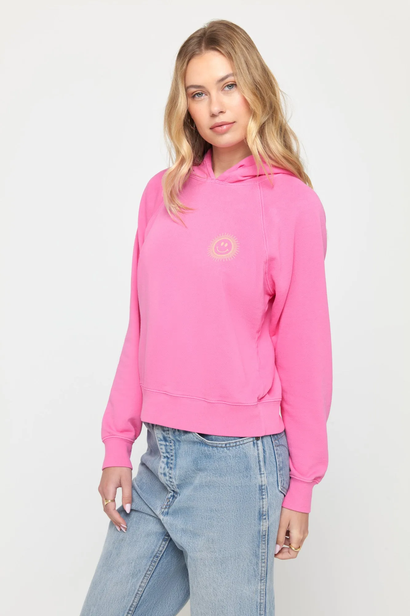 Sun Smiley Harper Crop Hoodie