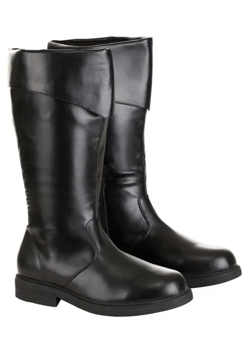 Tall Black Men's Costume Boots | Adult Costume Boots