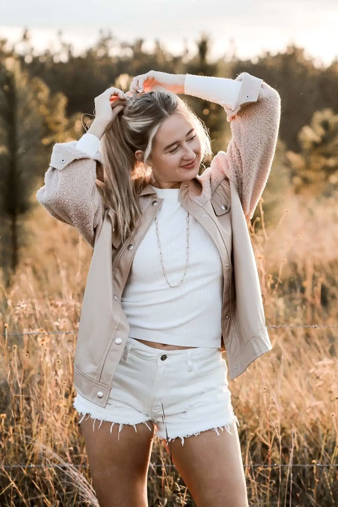 Taupe Fuzzy Faux Leather Jacket