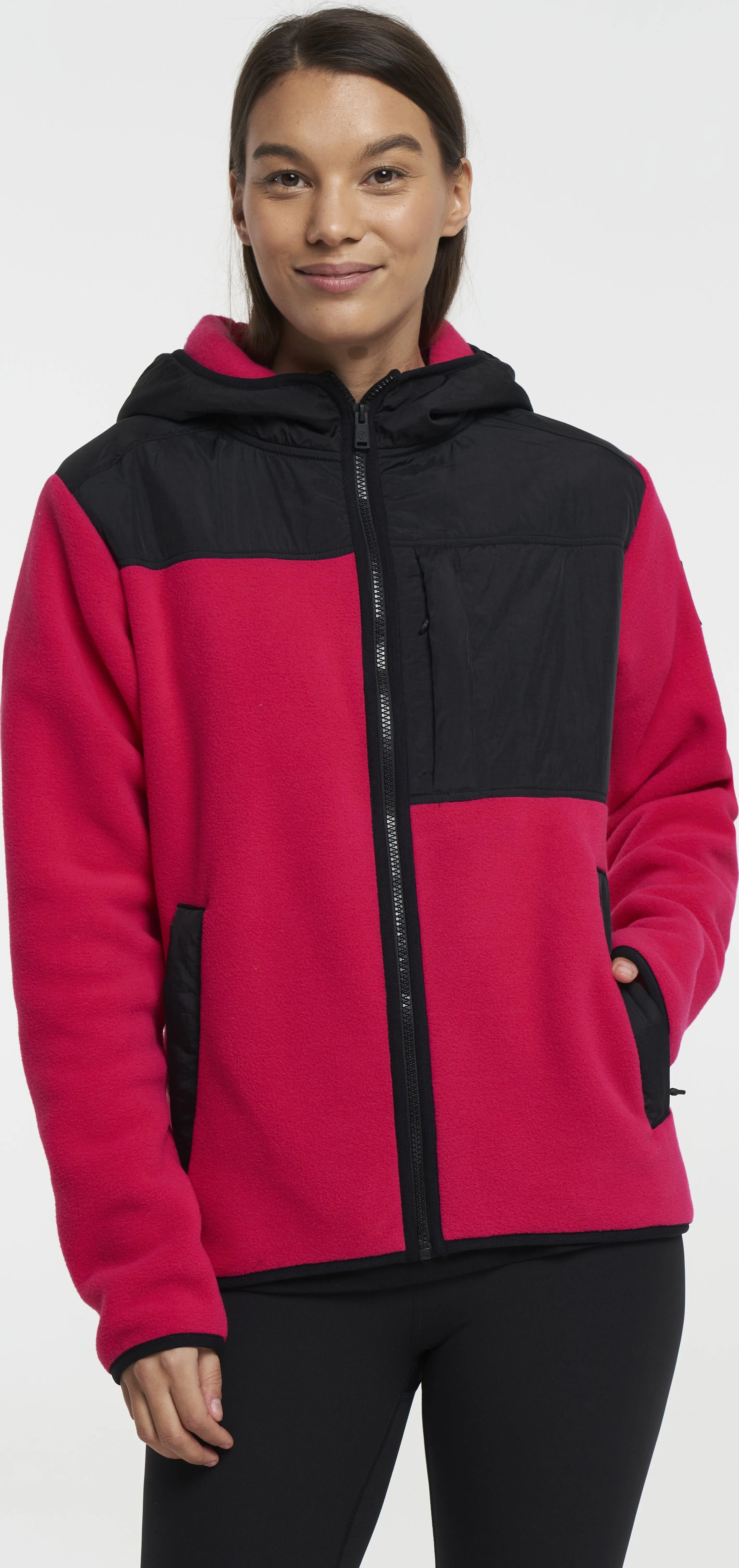 Tenson Women's Block Zip Hoodie Cerise | Buy Tenson Women's Block Zip Hoodie Cerise here | Outnorth