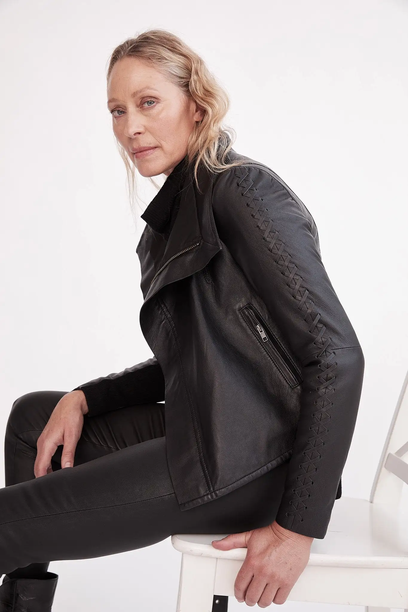 The Paddington Drape Jacket Black Leather